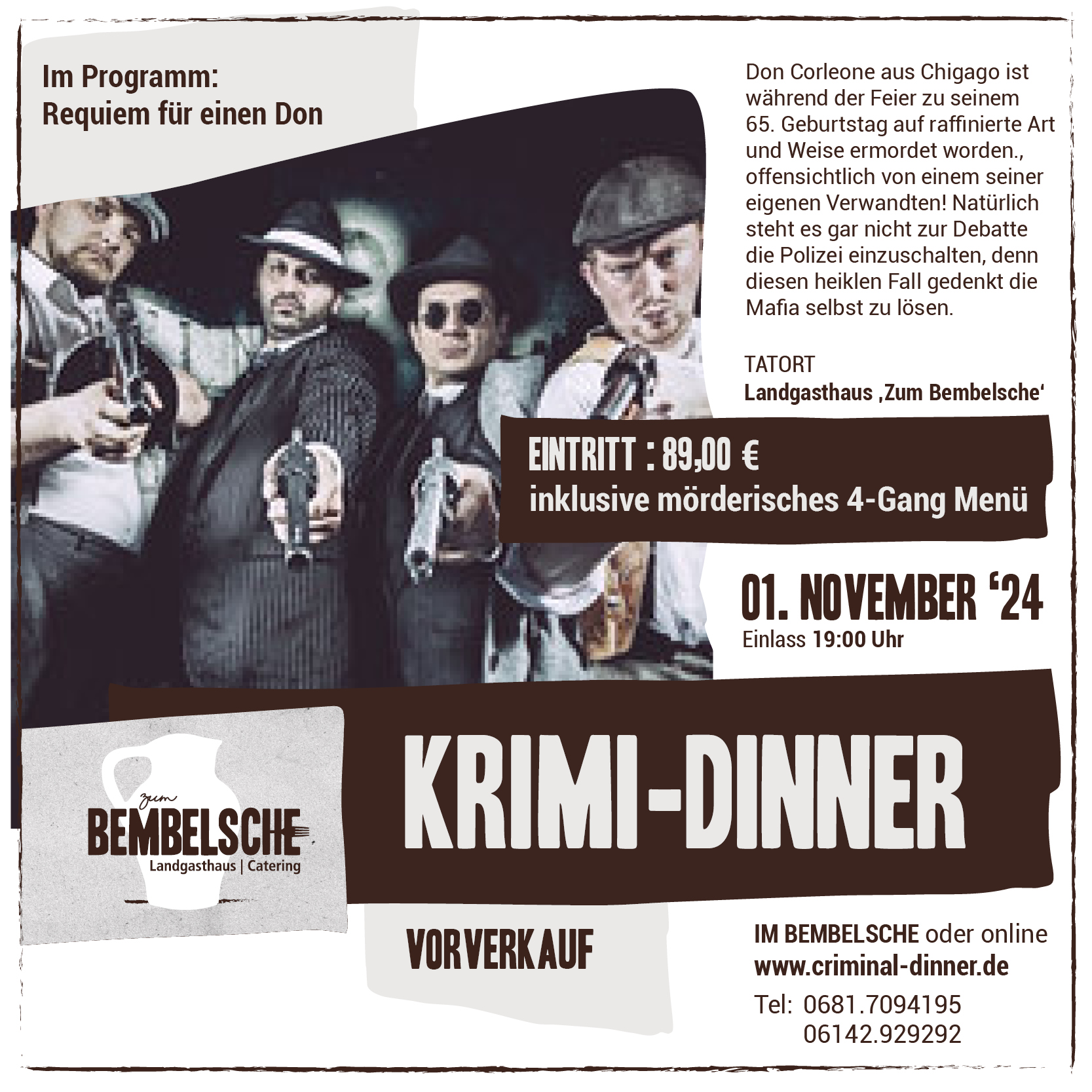 Bembelsche Event - Flyer Krimidinner 01.11.2024